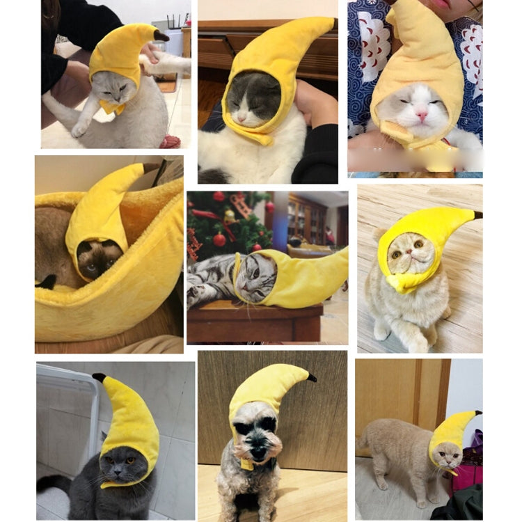 Creative Turned Funny Pet Cat Teddy Festival Funny Banana Headgear