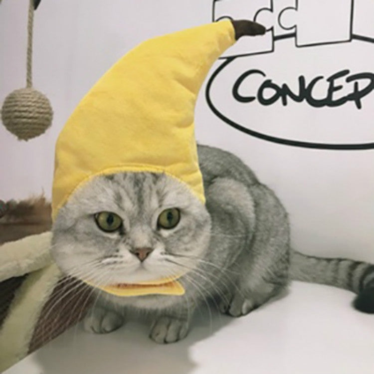 Creative Turned Funny Pet Cat Teddy Festival Funny Banana Headgear, Banana Headgear