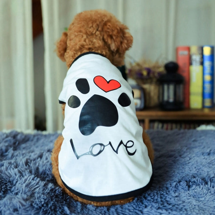 Pet Clothes Dog Love Pattern Vest Dog Clothes