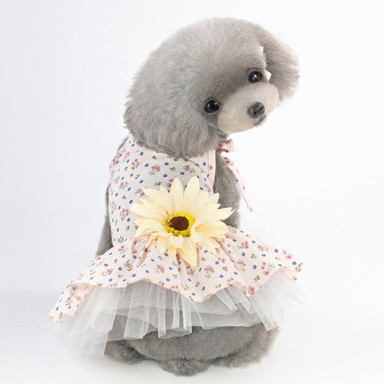 Pet Clothing Dog Cat Spring and Summer Breathable Daisy Skirt