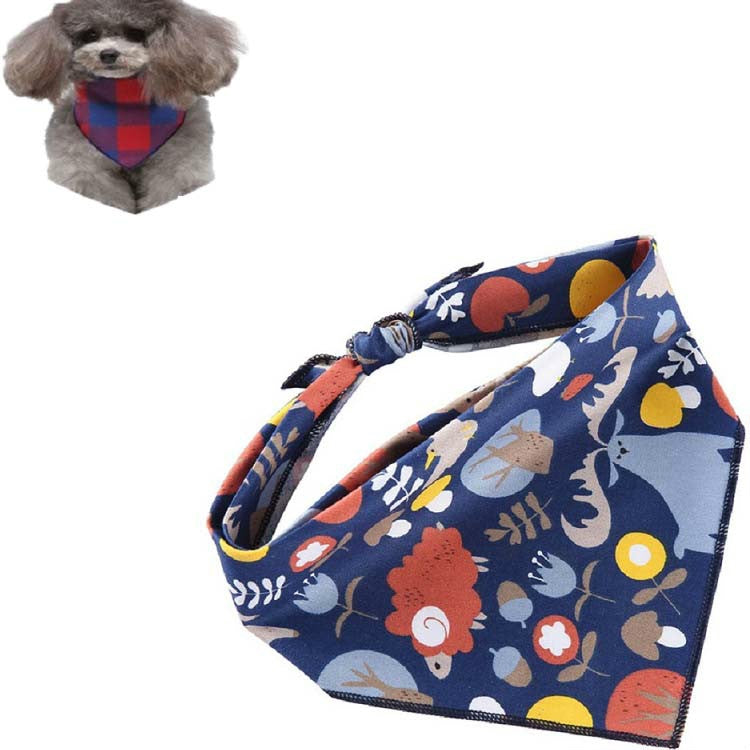 Cotton Cartoon Print Pet Saliva Towel, S 58x41x41cm, L 73x50x50cm