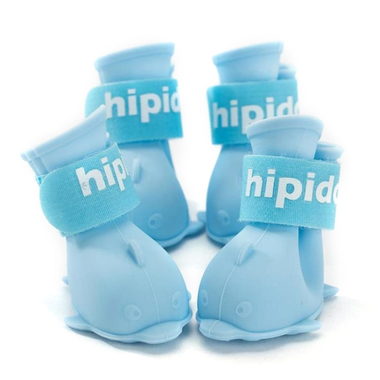 4 PCS/Set  Cartoon Dog Shoes Pet Silicone Waterproof Rain Boots