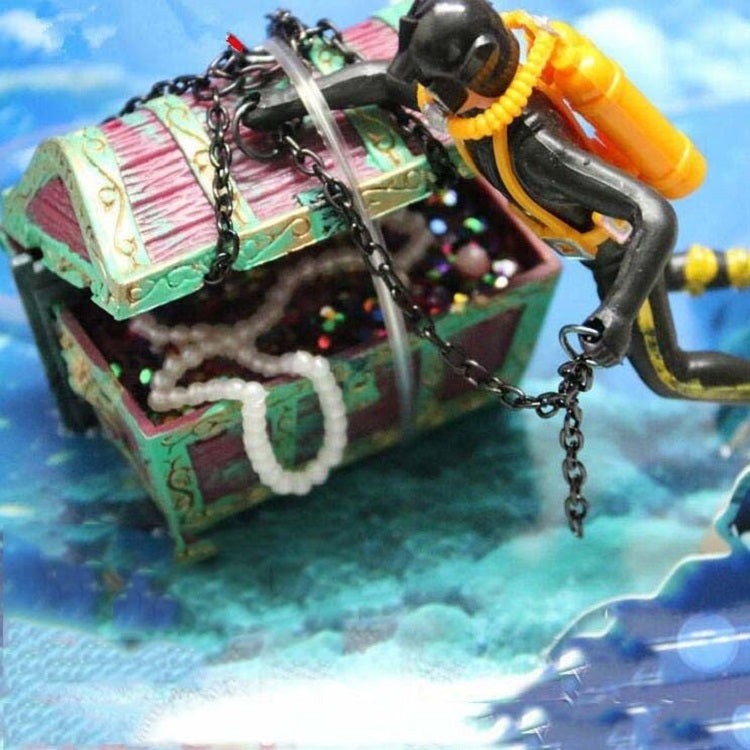 Pneumatic Fish Tank Decoration Diver Treasure Hunt Frogman Aquarium Fish Tank Landscape