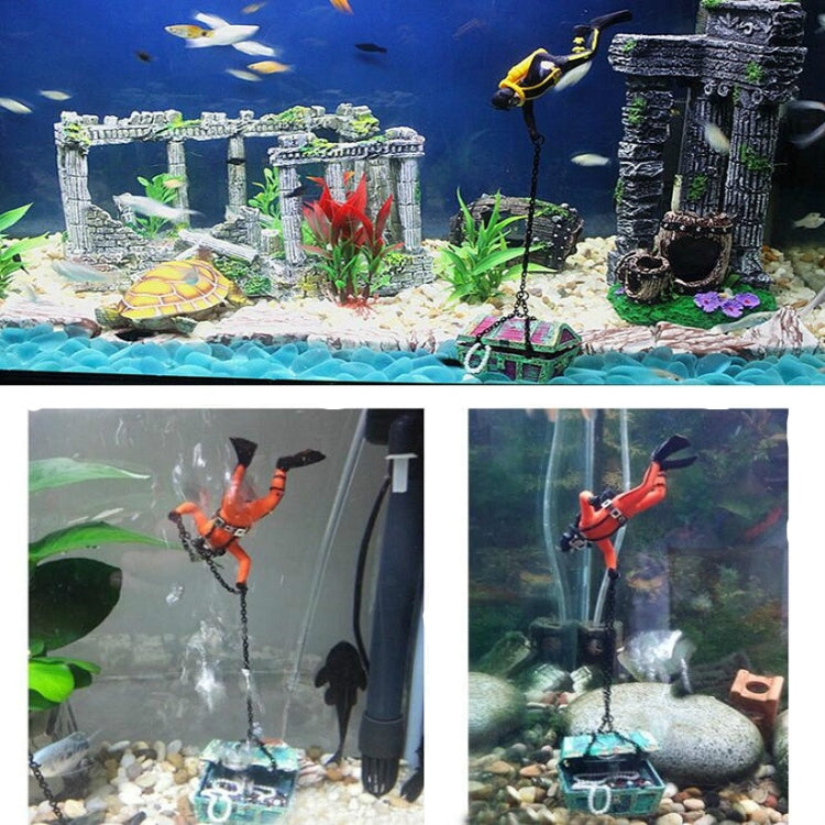 Pneumatic Fish Tank Decoration Diver Treasure Hunt Frogman Aquarium Fish Tank Landscape