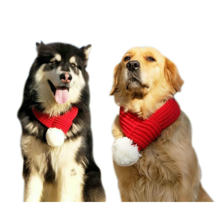 Pet Christmas Wool Scarf Medium & Large Dog Saliva Towel