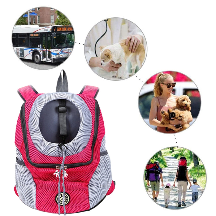 Outdoor Pet Dog Carrier Bag Front Bag Double Shoulder Portable Travel Backpack Mesh Backpack Head