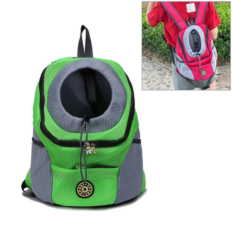 Outdoor Pet Dog Carrier Bag Front Bag Double Shoulder Portable Travel Backpack Mesh Backpack Head