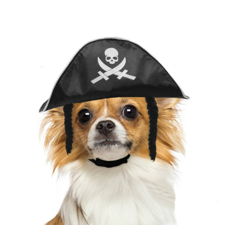 Pet Supplies Halloween Pirate Hat Cat And Dog Wig White Pirate Hat