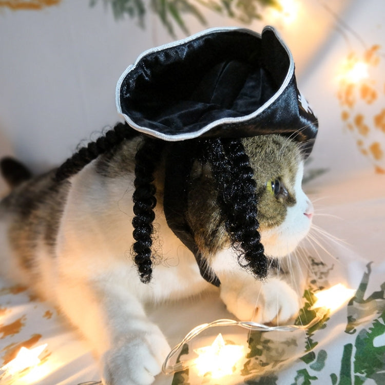 Pet Supplies Halloween Pirate Hat Cat And Dog Wig White Pirate Hat