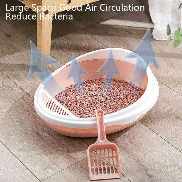 Pet Supplies Semi-Enclosed Detachable Splash-Proof Litter Box Cat Toilet with Cat Litter Scoop