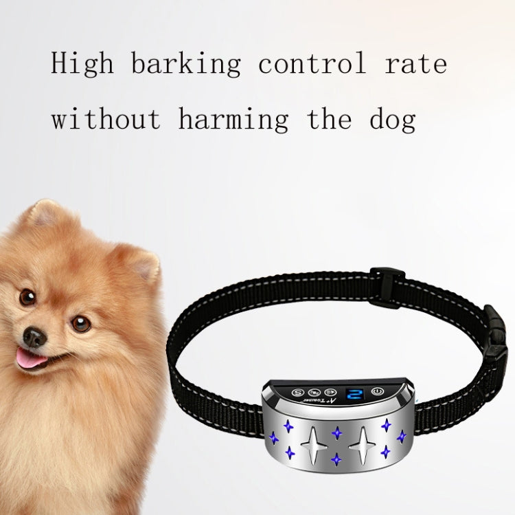 Silver Star Pattern Dog Training Device Electronic Shock Charging Waterproof Collar Pet Bark Stopper