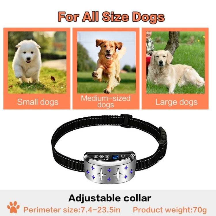 Silver Star Pattern Dog Training Device Electronic Shock Charging Waterproof Collar Pet Bark Stopper