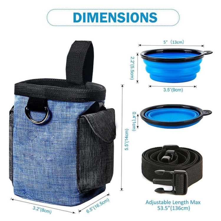 Dog Training Bag Outing Food Snacks Garbage Bag Dog Outing Training Waist Bag Pet Training Bag, Blue Waist Bag, Blue Waist Bag+Folding Bowl