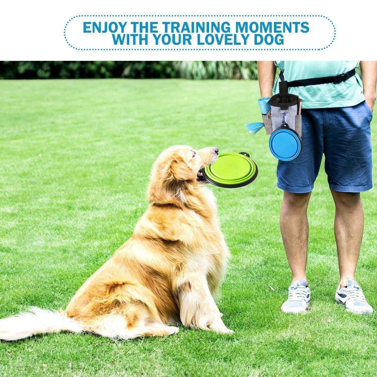 Dog Training Bag Outing Food Snacks Garbage Bag Dog Outing Training Waist Bag Pet Training Bag, Blue Waist Bag, Blue Waist Bag+Folding Bowl