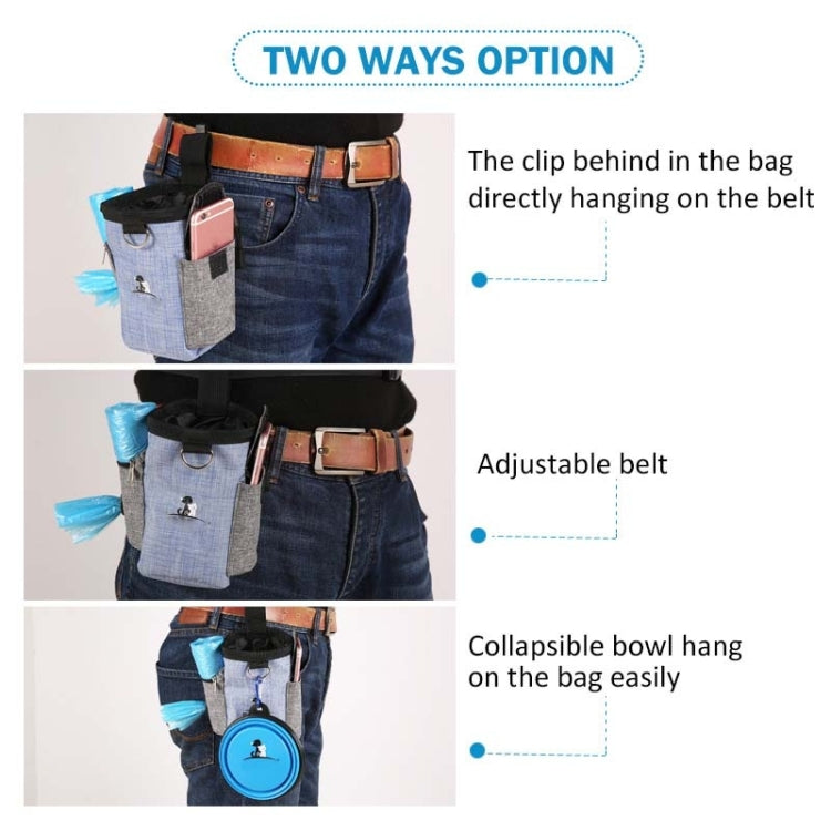 Dog Training Bag Outing Food Snacks Garbage Bag Dog Outing Training Waist Bag Pet Training Bag, Blue Waist Bag, Blue Waist Bag+Folding Bowl