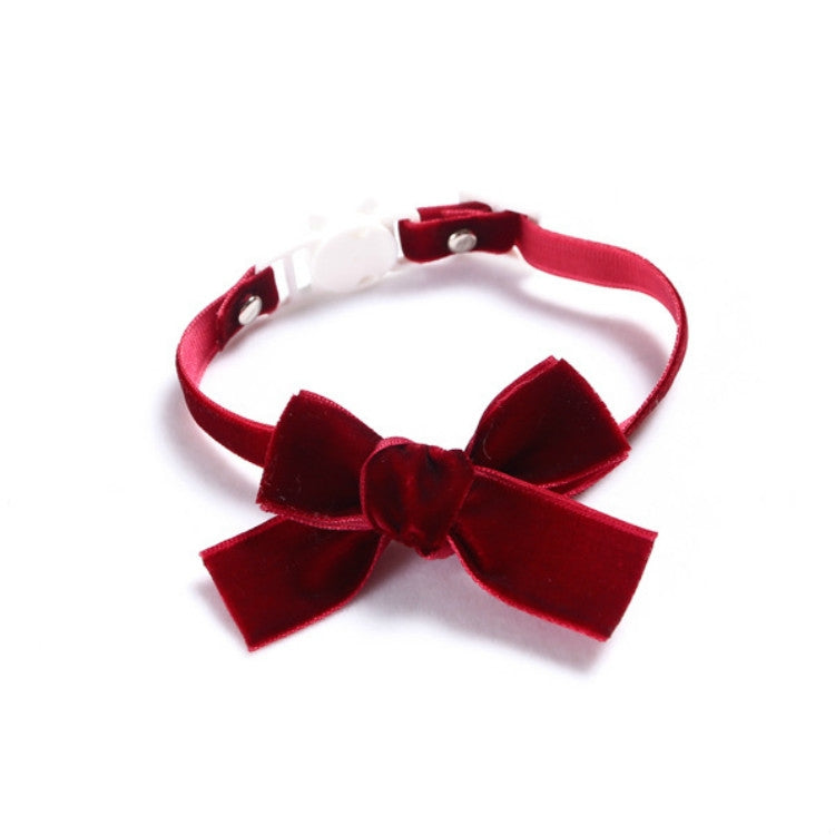 Velvet Bowknot Adjustable Pet Collar Cat Dog Rabbit Bow Tie Accessories