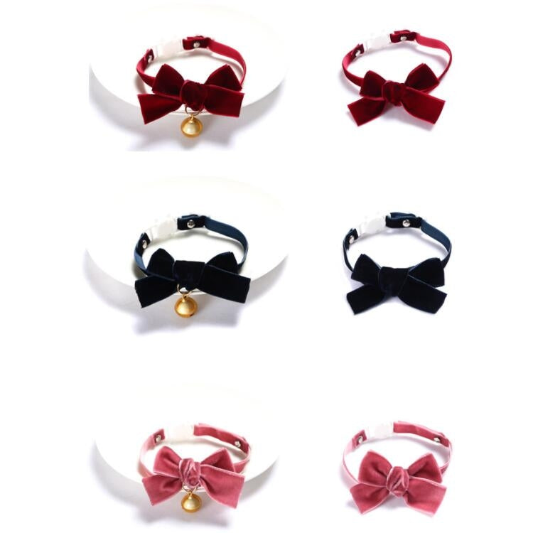 Velvet Bowknot Adjustable Pet Collar Cat Dog Rabbit Bow Tie Accessories