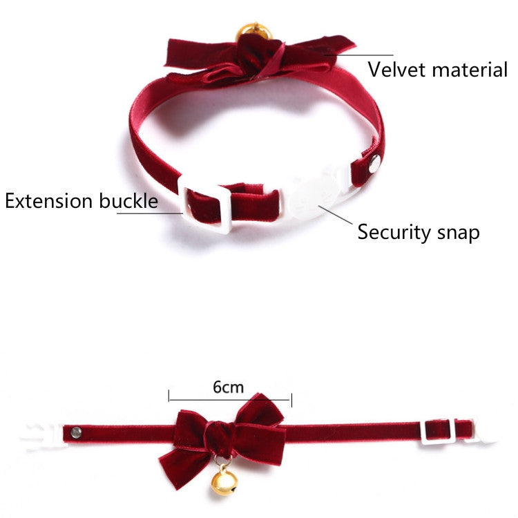 Velvet Bowknot Adjustable Pet Collar Cat Dog Rabbit Bow Tie Accessories