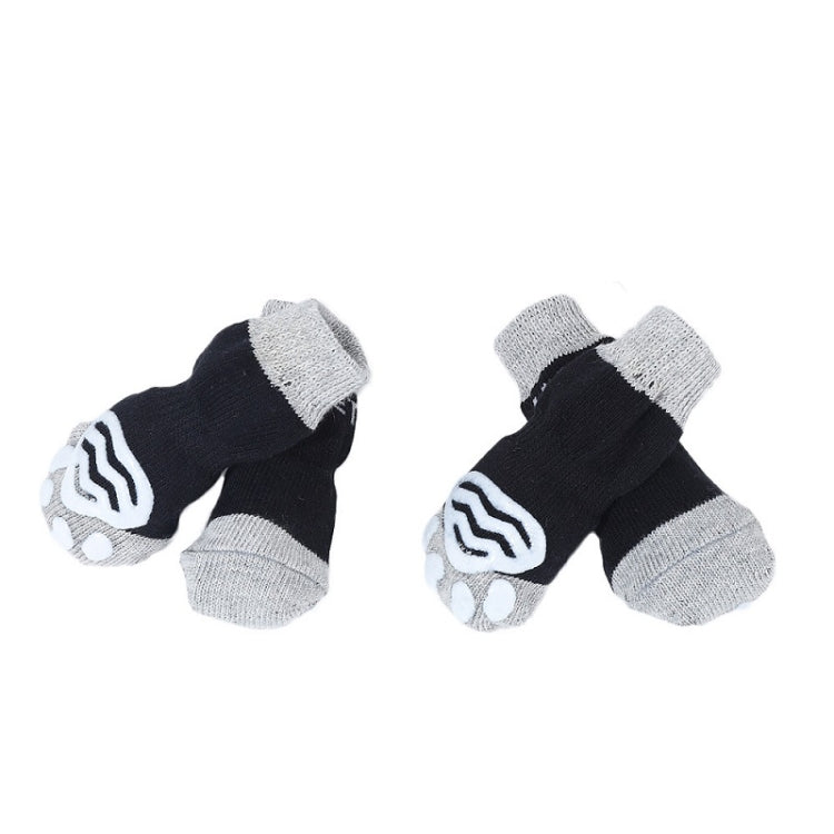 4pcs/pack HCPET M1911 Dog Indoor Car Cotton Socks Pet Anti-Scratch Socks, S, M, L, XL