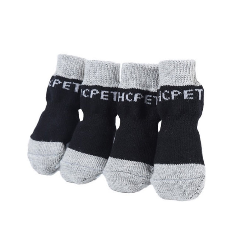 4pcs/pack HCPET M1911 Dog Indoor Car Cotton Socks Pet Anti-Scratch Socks, S, M, L, XL