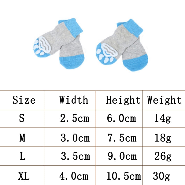 4pcs/pack HCPET M1911 Dog Indoor Car Cotton Socks Pet Anti-Scratch Socks, S, M, L, XL