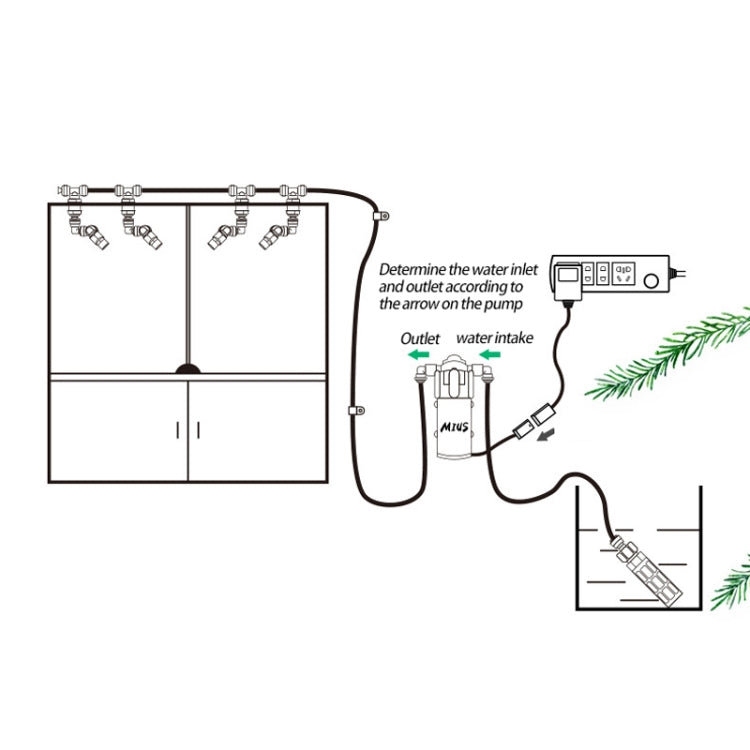 MIUS Simulated Rainfall Rainforest Ecological Mini Spray Atomization Humidification Pump, CN Plug