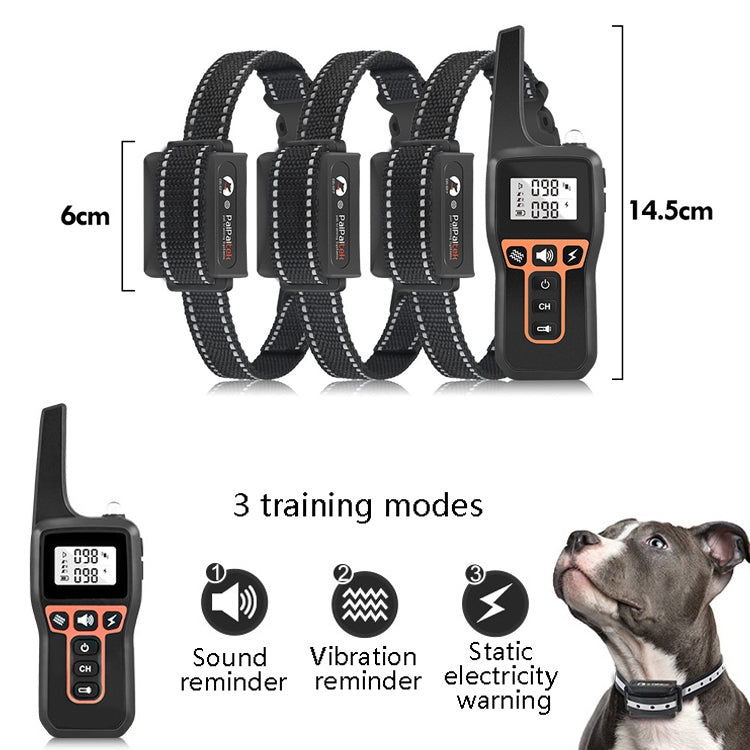 PaiPaitek PD529-3 Remote Control Dog Training Device Voice Control Barking Stopper Electronic Collar Dog Training Device