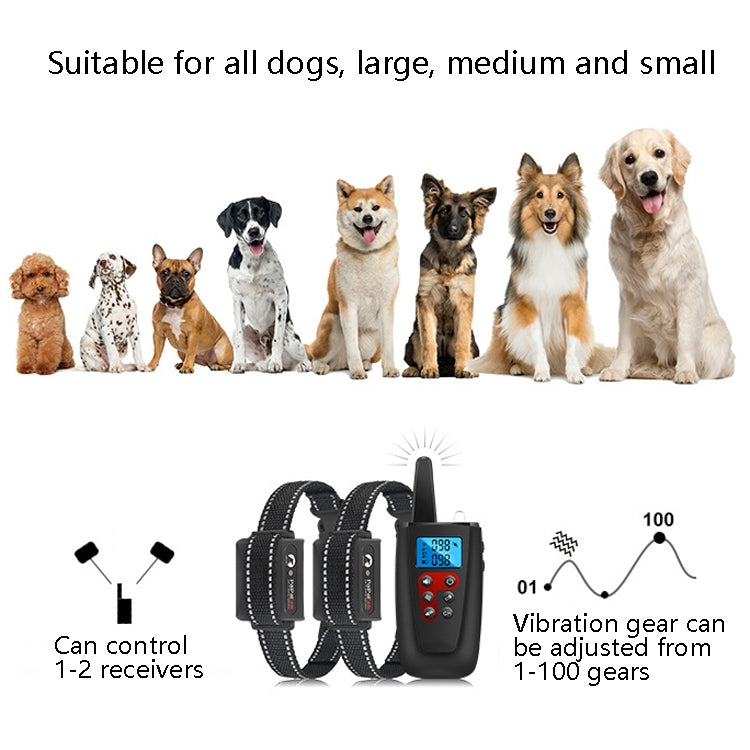 PaiPaitek PD526V-2 1 In 2 100-Speed Sound Vibration Remote Control Training Dog Device Anti-Barking Device Electronic Remote Control Collar