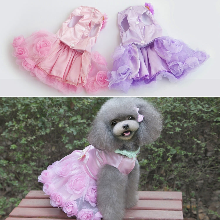 Pet Clothes Dog Spring Summer Thin Dress Rose Dress