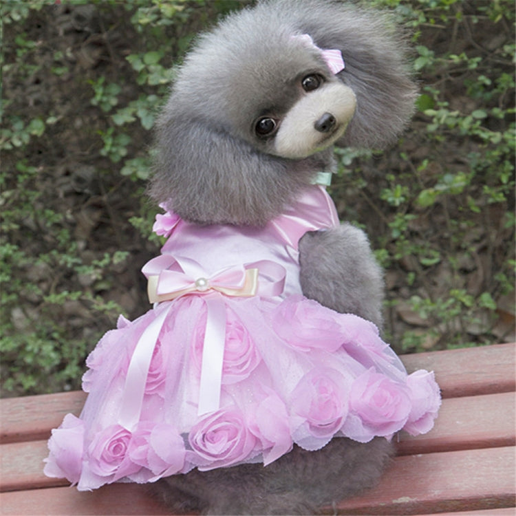 Pet Clothes Dog Spring Summer Thin Dress Rose Dress