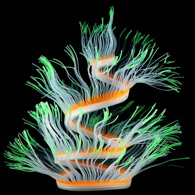 Aquarium Fish Tank Landscaping Decoration Silica Gel Simulation Software Coral Fluorescent Anemone, Size:, 50cm, 75cm, 100cm