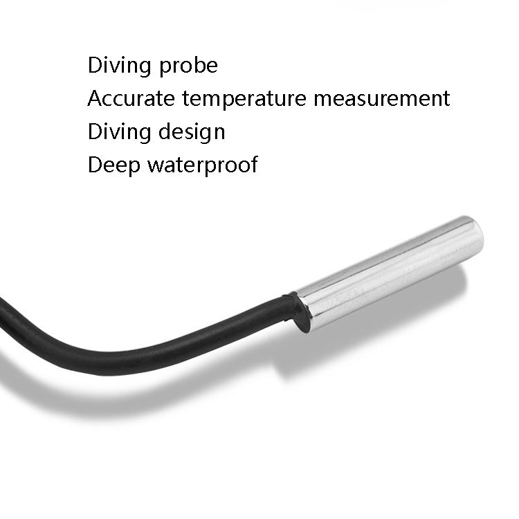 Fish Tank Digital Thermometer Waterproof Probe Electronic Measuring Thermometer, Line Length: 5m (Black)