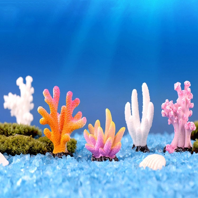 10 PCS Simulation Resin Coral Aquarium Fish Tank Small Ornaments