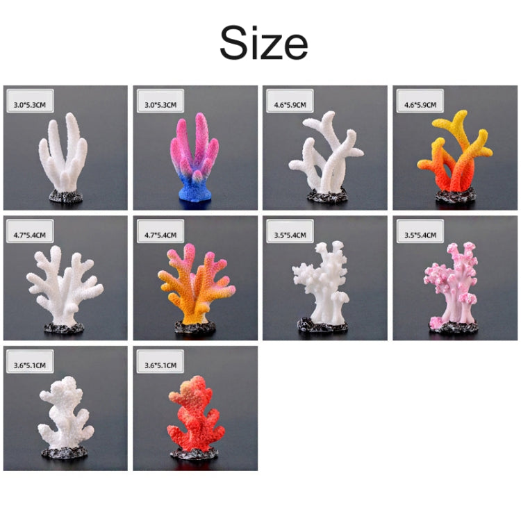 10 PCS Simulation Resin Coral Aquarium Fish Tank Small Ornaments