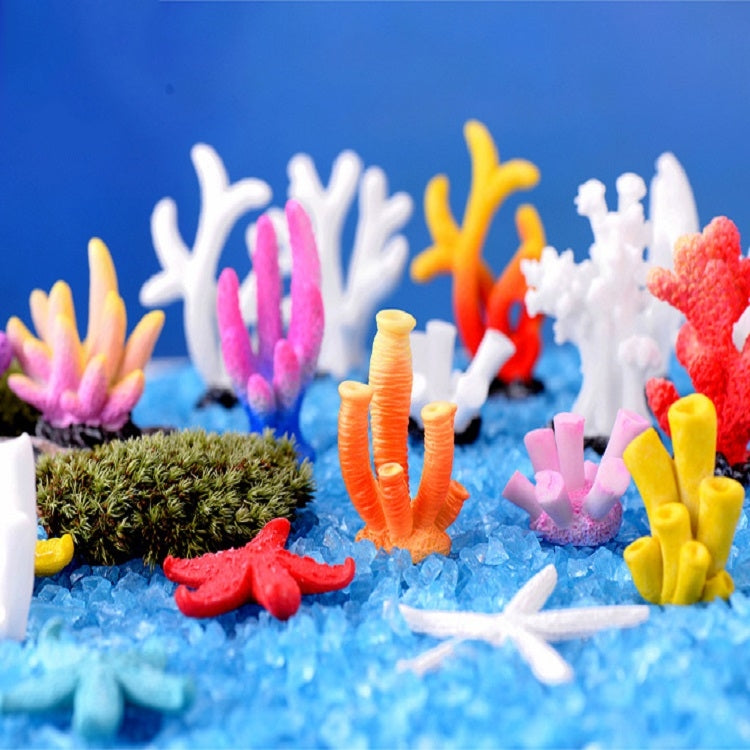 10 PCS Simulation Resin Coral Aquarium Fish Tank Small Ornaments