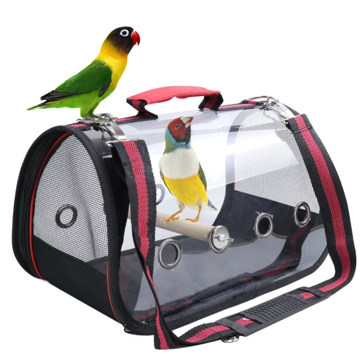 Transparent Ventilation With Wooden Standing Stick Bird Cage Small Pet Out Bag