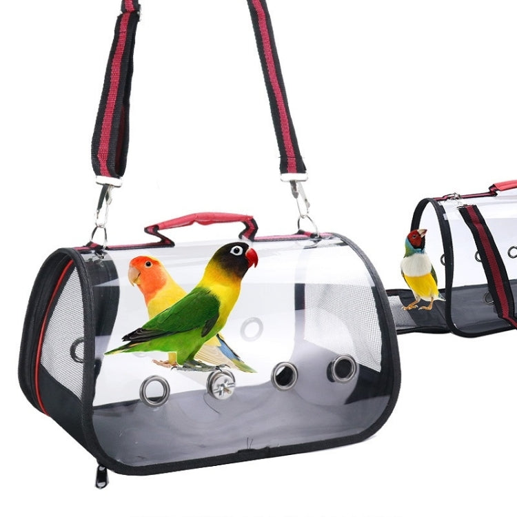 Transparent Ventilation With Wooden Standing Stick Bird Cage Small Pet Out Bag