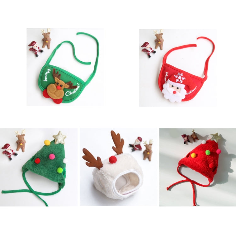 Pet Christmas Hat Saliva Festive Dressing Supplies, Bibs Green, Bibs Red, Green Hat S, Green Hat L, White Hat S, White Hat L, Red Hat S, Red Hat L