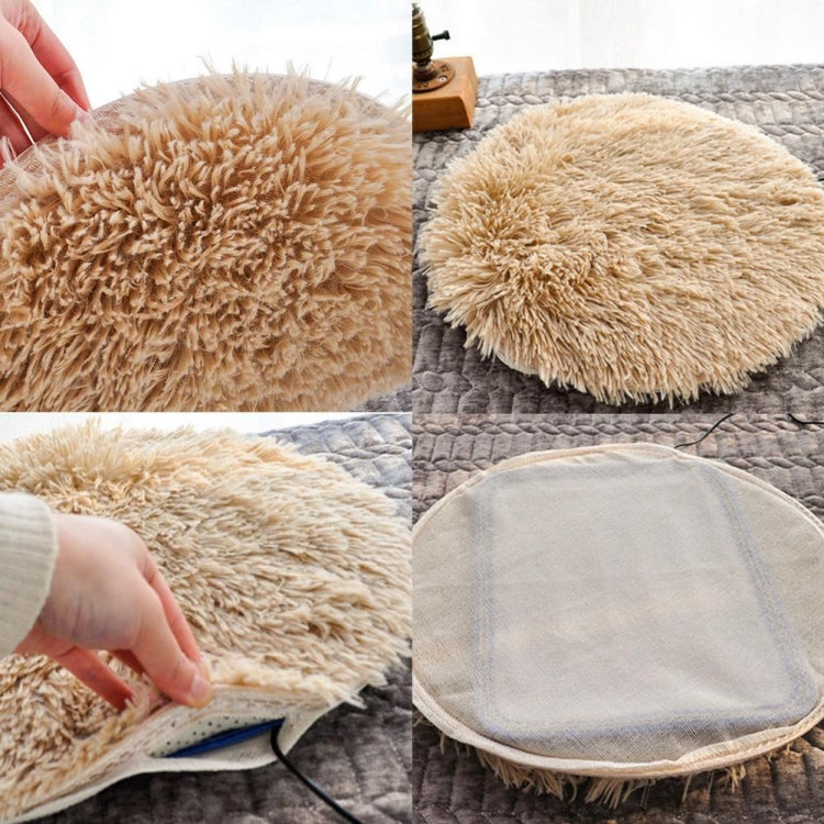 5V USB Pet Electric Heating Pad for Dogs and Cats To Keep Warm, Short Plush (Silver Gray)