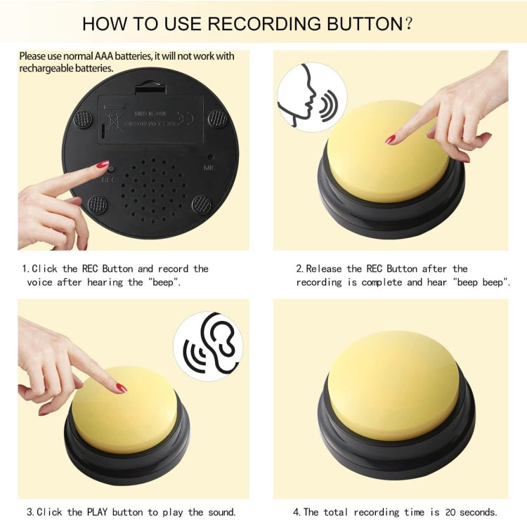 Pet Communication Button Dog Vocal Box Recording Vocalizer, Style: Recording Model