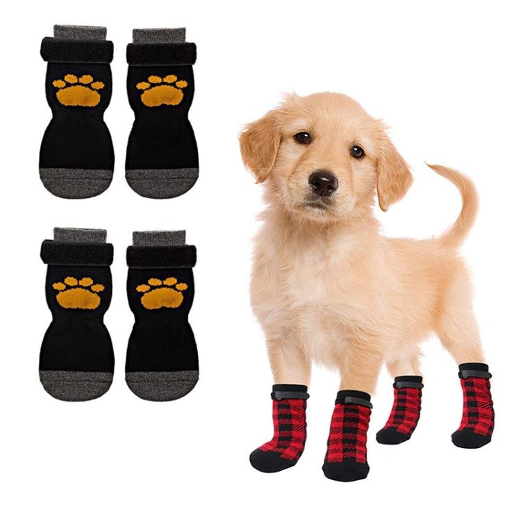 4pcs Dog Knitted Breathable Footwear Outdoor Non-slip Pet Socks, S, M, L