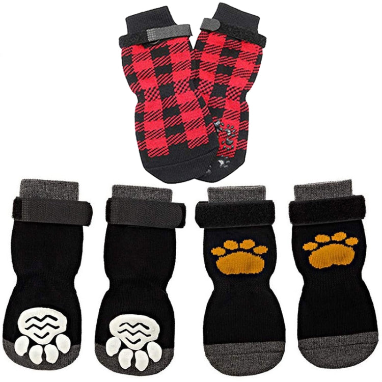 4pcs Dog Knitted Breathable Footwear Outdoor Non-slip Pet Socks, S, M, L