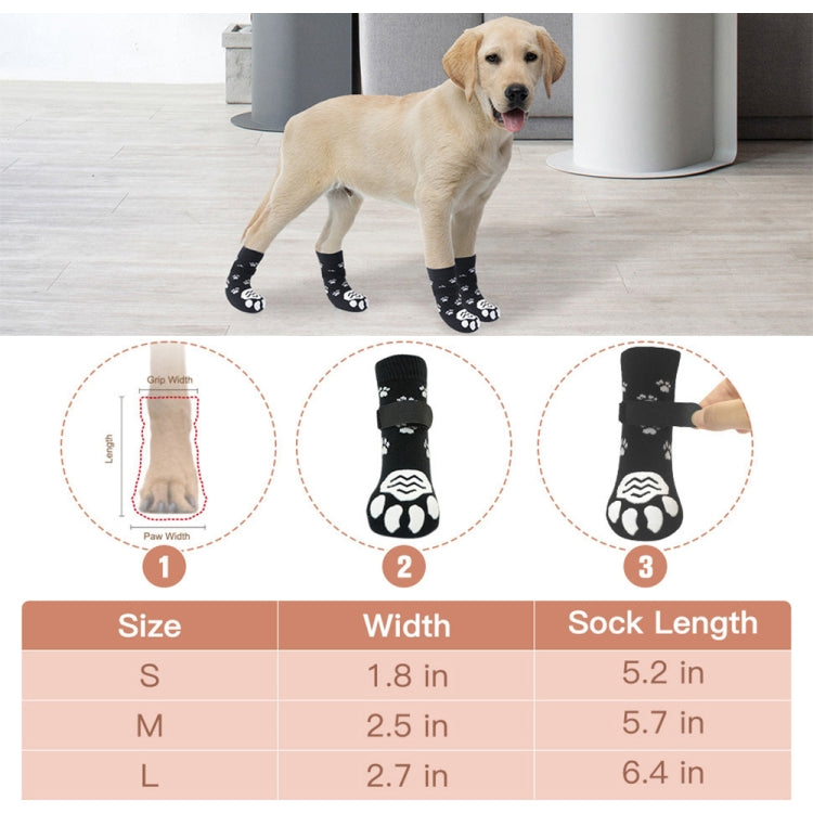 4pcs Dog Knitted Breathable Footwear Outdoor Non-slip Pet Socks, S, M, L