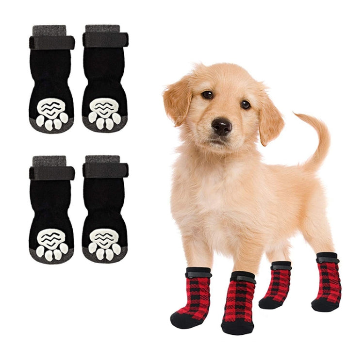 4pcs Dog Knitted Breathable Footwear Outdoor Non-slip Pet Socks