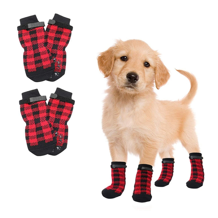 4pcs Dog Knitted Breathable Footwear Outdoor Non-slip Pet Socks