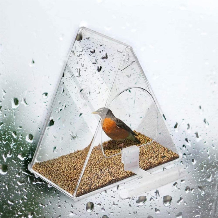 Acrylic Bird Cage Transparent Pet Box Triangle Bird Feeder