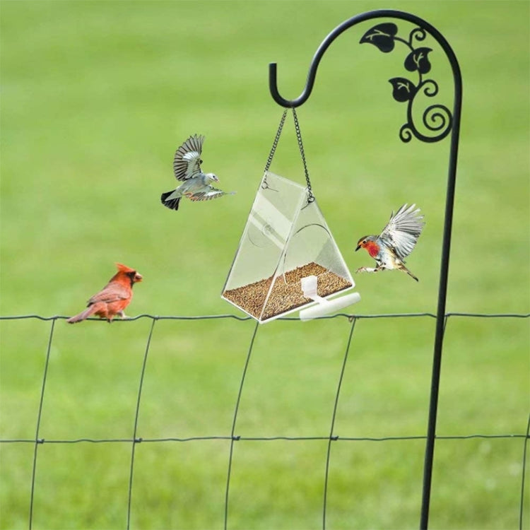 Acrylic Bird Cage Transparent Pet Box Triangle Bird Feeder