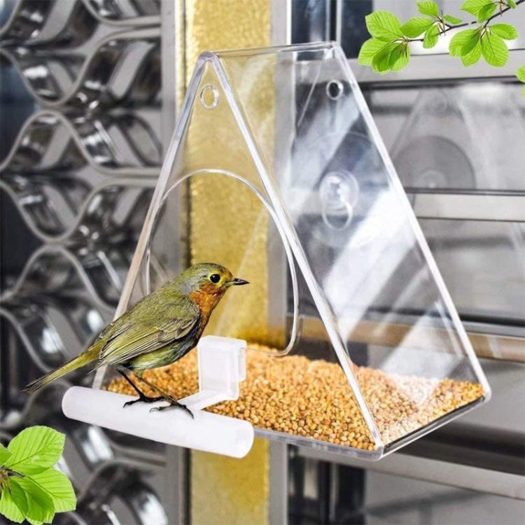 Acrylic Bird Cage Transparent Pet Box Triangle Bird Feeder