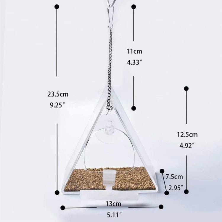 Acrylic Bird Cage Transparent Pet Box Triangle Bird Feeder