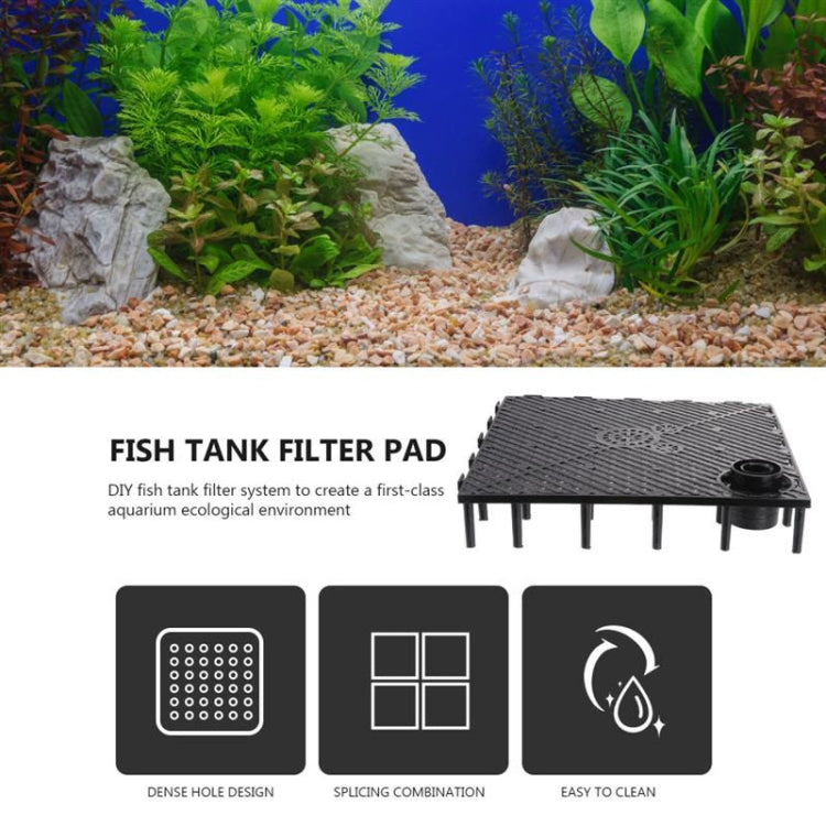 8pcs Fish Tank Bottom Filter Board Sand Mat, Black Tablet, White Tablet, Black Socket, White Socket